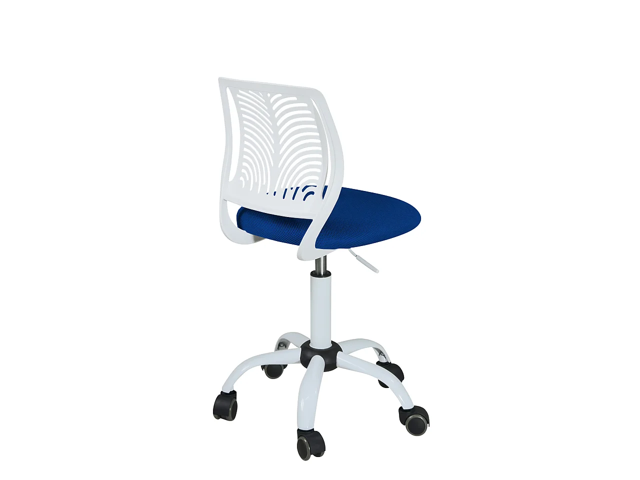 Chaise de bureau enfant réglable pivotante SAWI blanc bleu