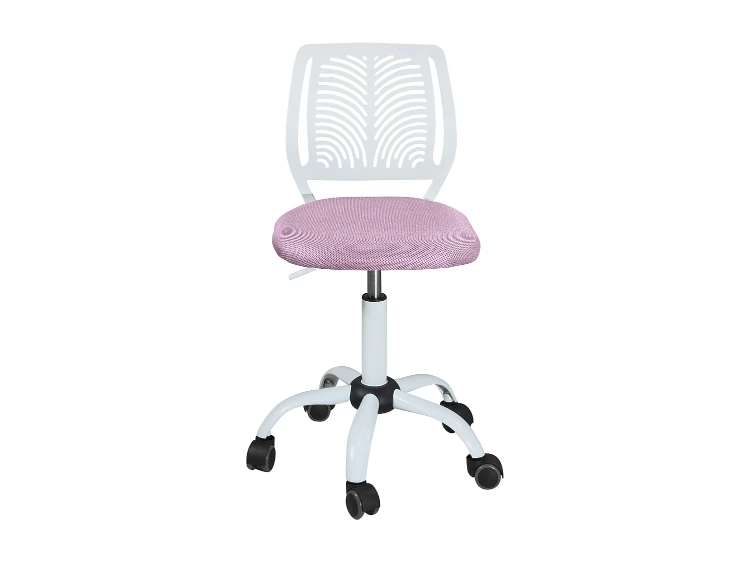 Chaise Bureau Enfant, Hauteur Réglable, Pivotante SAWI (Blanc Rose)