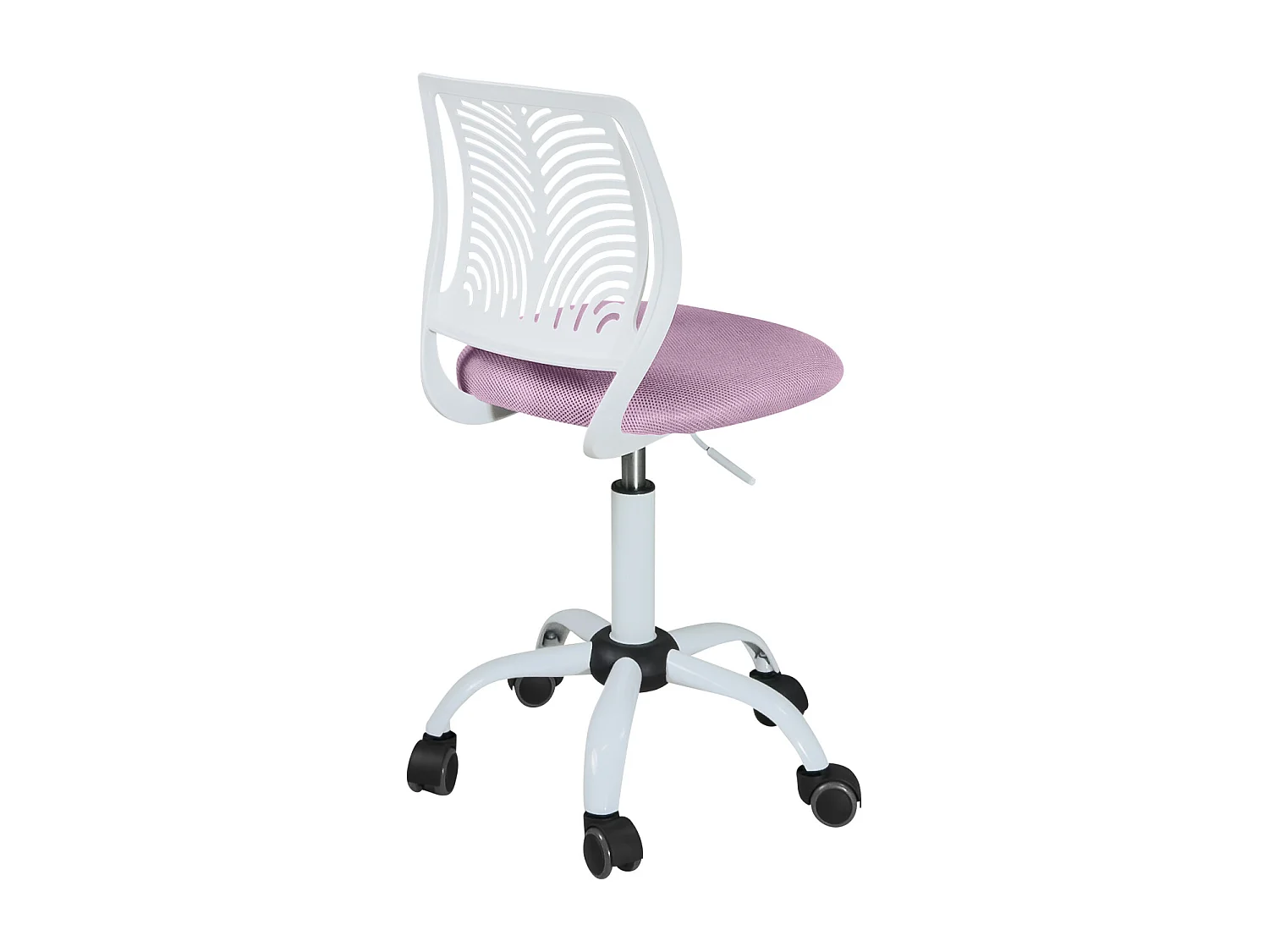 Chaise Bureau Enfant, Hauteur Réglable, Pivotante SAWI (Blanc Rose)