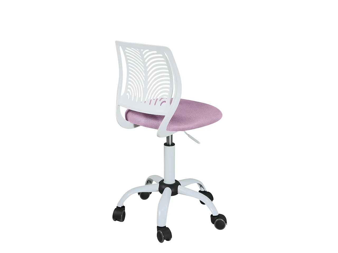 Chaise de bureau enfant réglable pivotante SAWI blanc rose