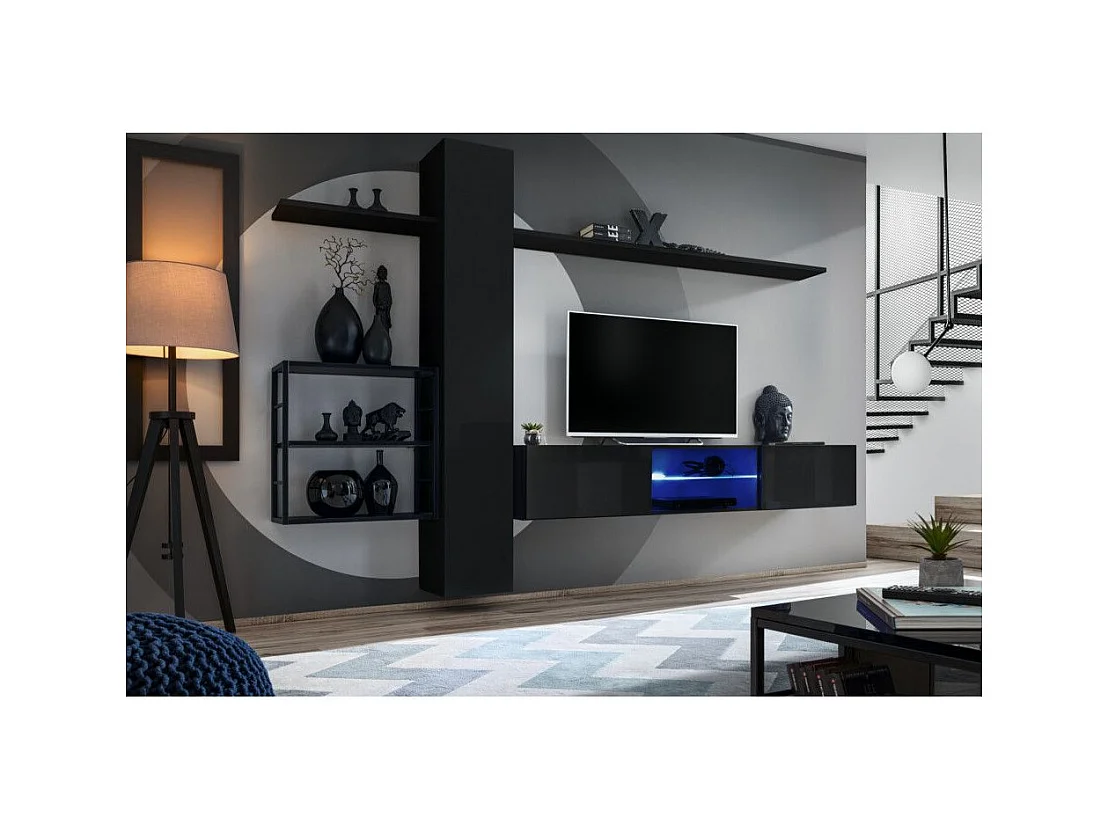 Ensemble Meuble TV "Switch V" 270cm Noir