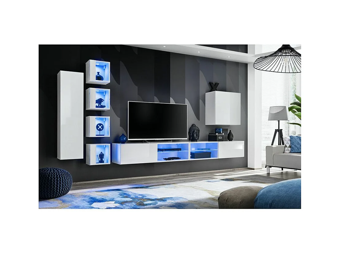 Ensemble Meuble TV "Switch XXVI" 320cm Blanc