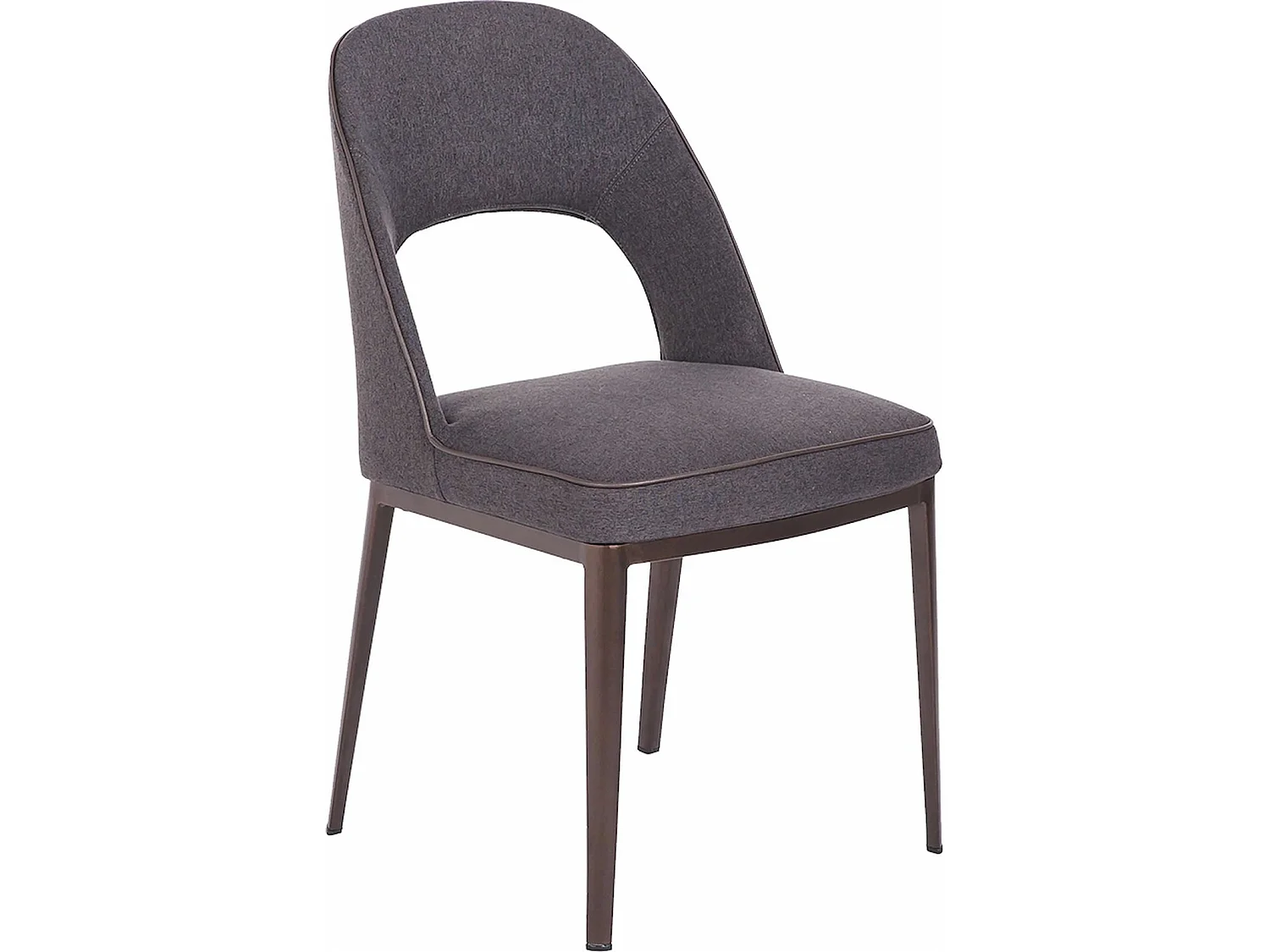 Chaise de salle à manger rembourrée en tissu structure acier