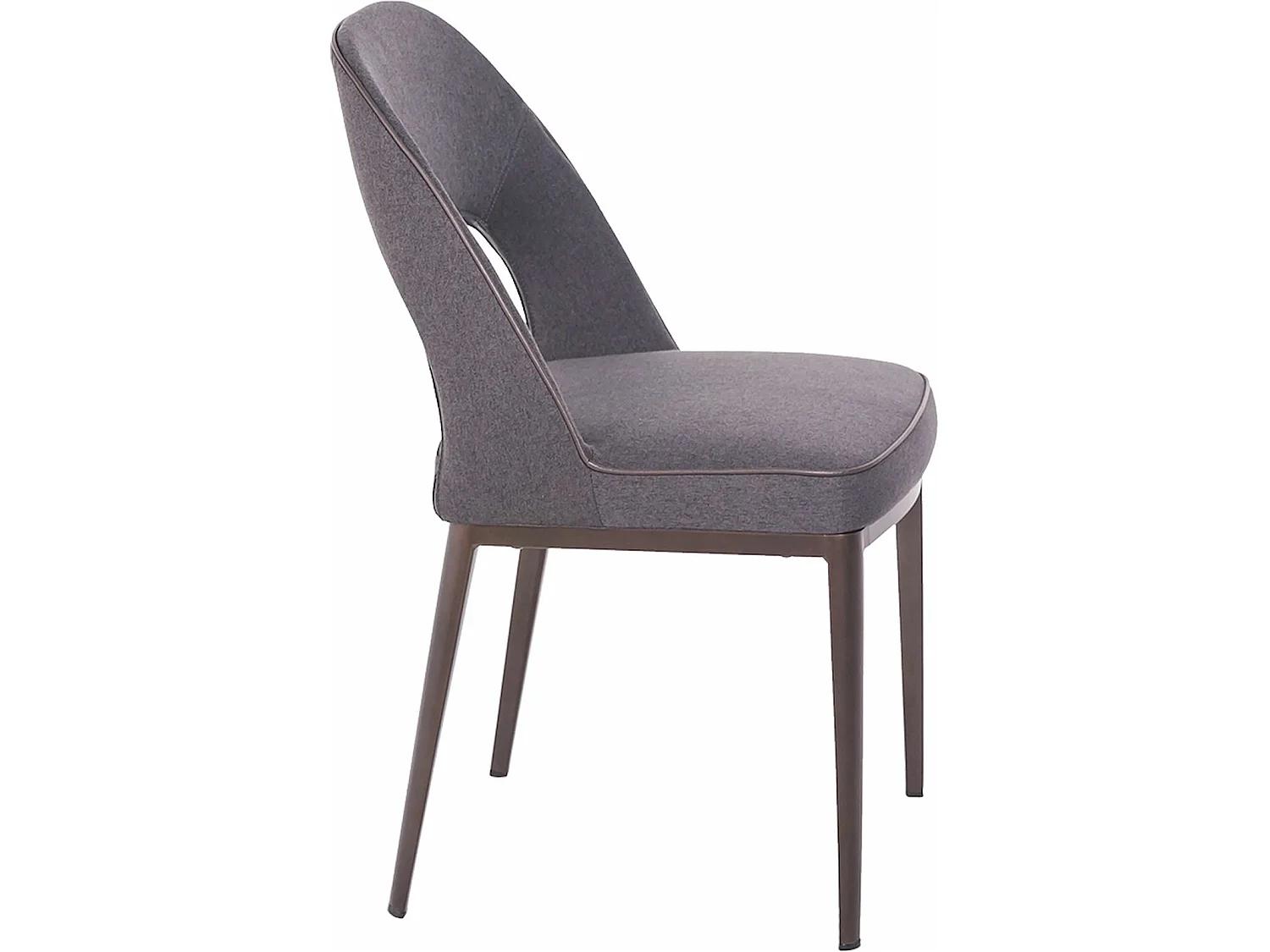 Chaise de salle à manger rembourrée en tissu structure acier