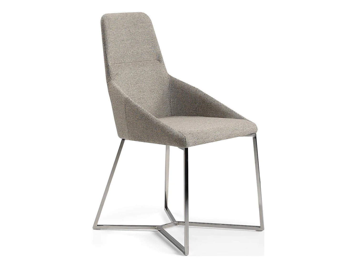 Chaise avec pieds acier inoxydable et assise rembourrée