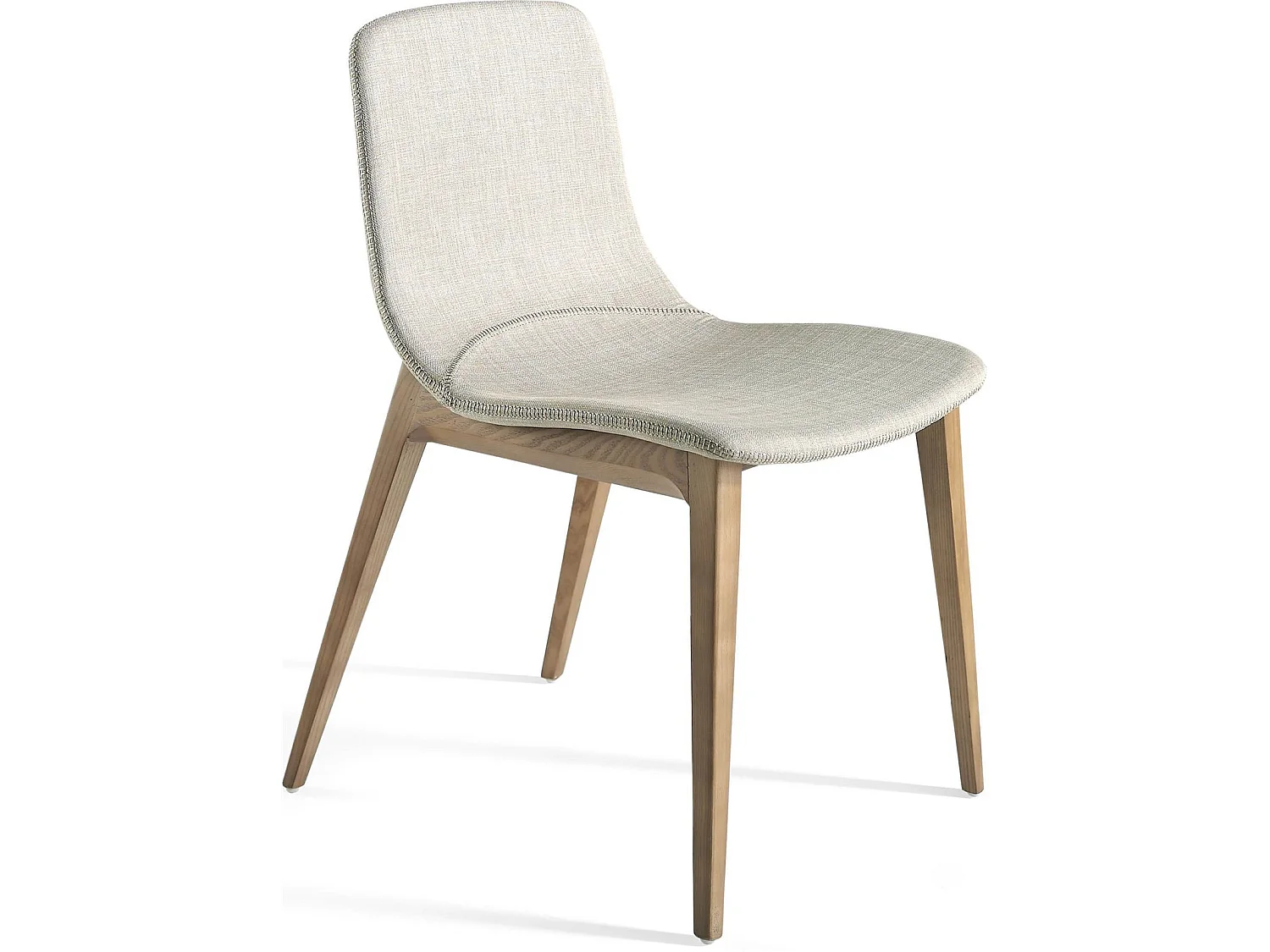 Chaise avec pieds bois massif de frêne tapissé