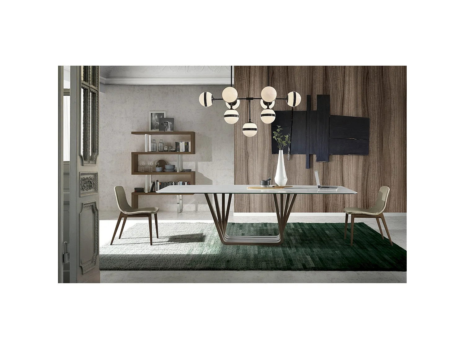 Chaise avec pieds bois massif de frêne tapissé