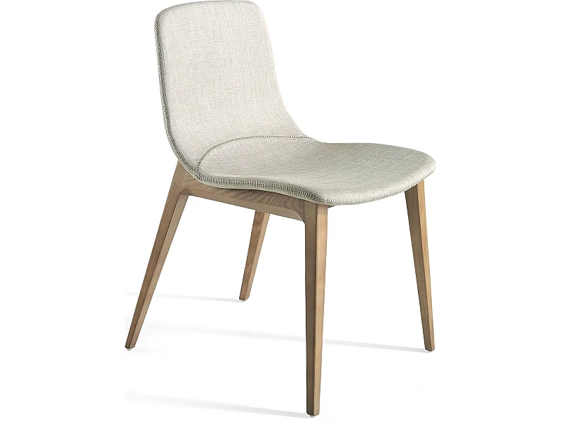 Chaise avec pieds bois massif de frêne tapissé