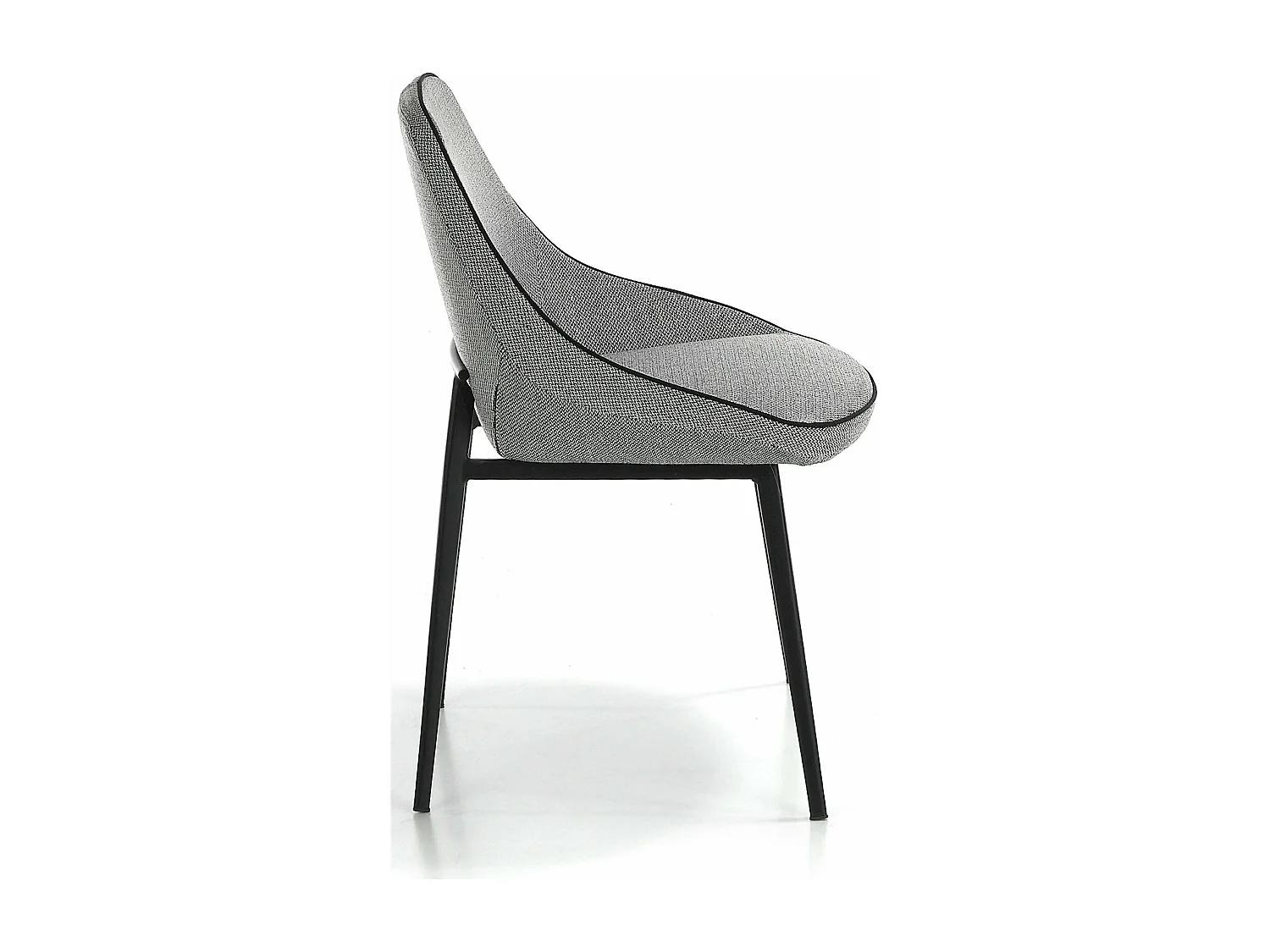 Chaise de salle à manger rembourrée en tissu pieds acier peint époxy