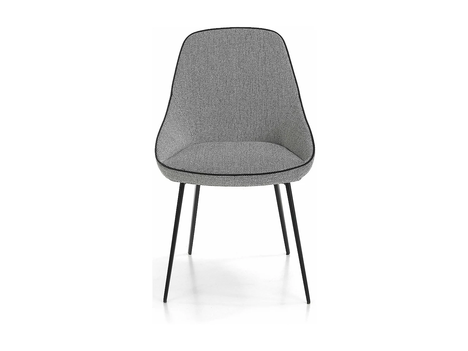 Chaise de salle à manger rembourrée en tissu pieds acier peint époxy