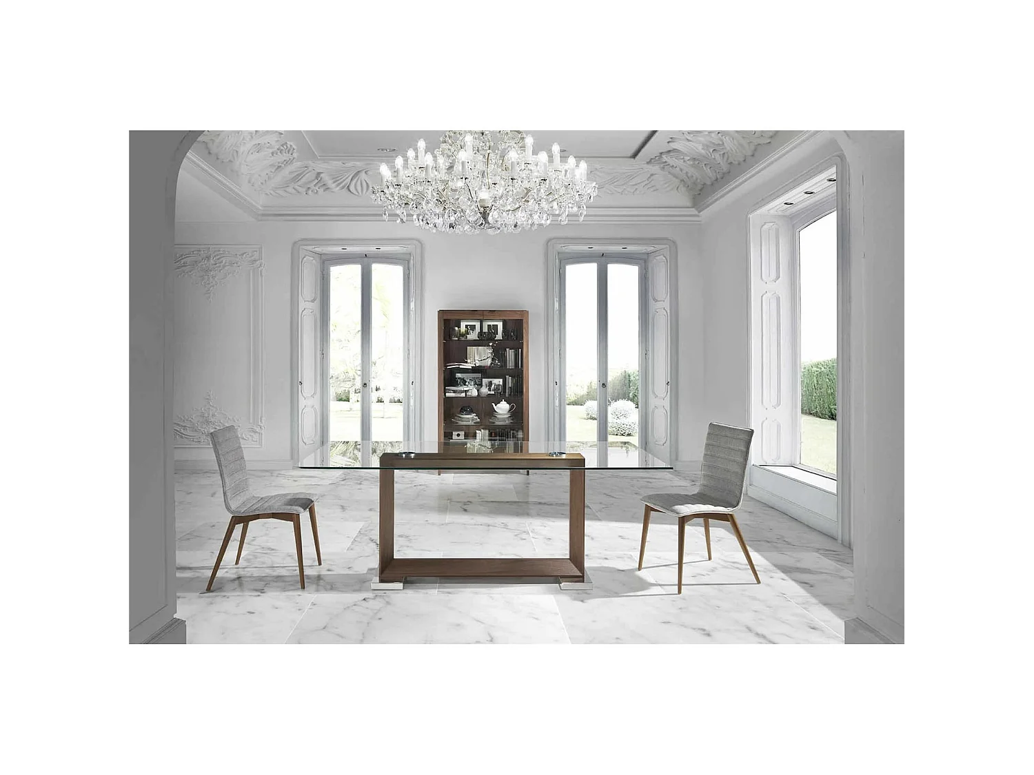 Chaise rembourrée avec pieds bois