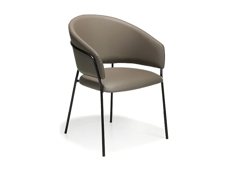 Chaise simili assise rembourrés pieds acier peint époxy