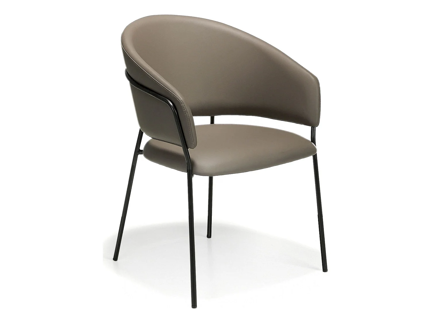 Chaise simili assise rembourrés pieds acier peint époxy