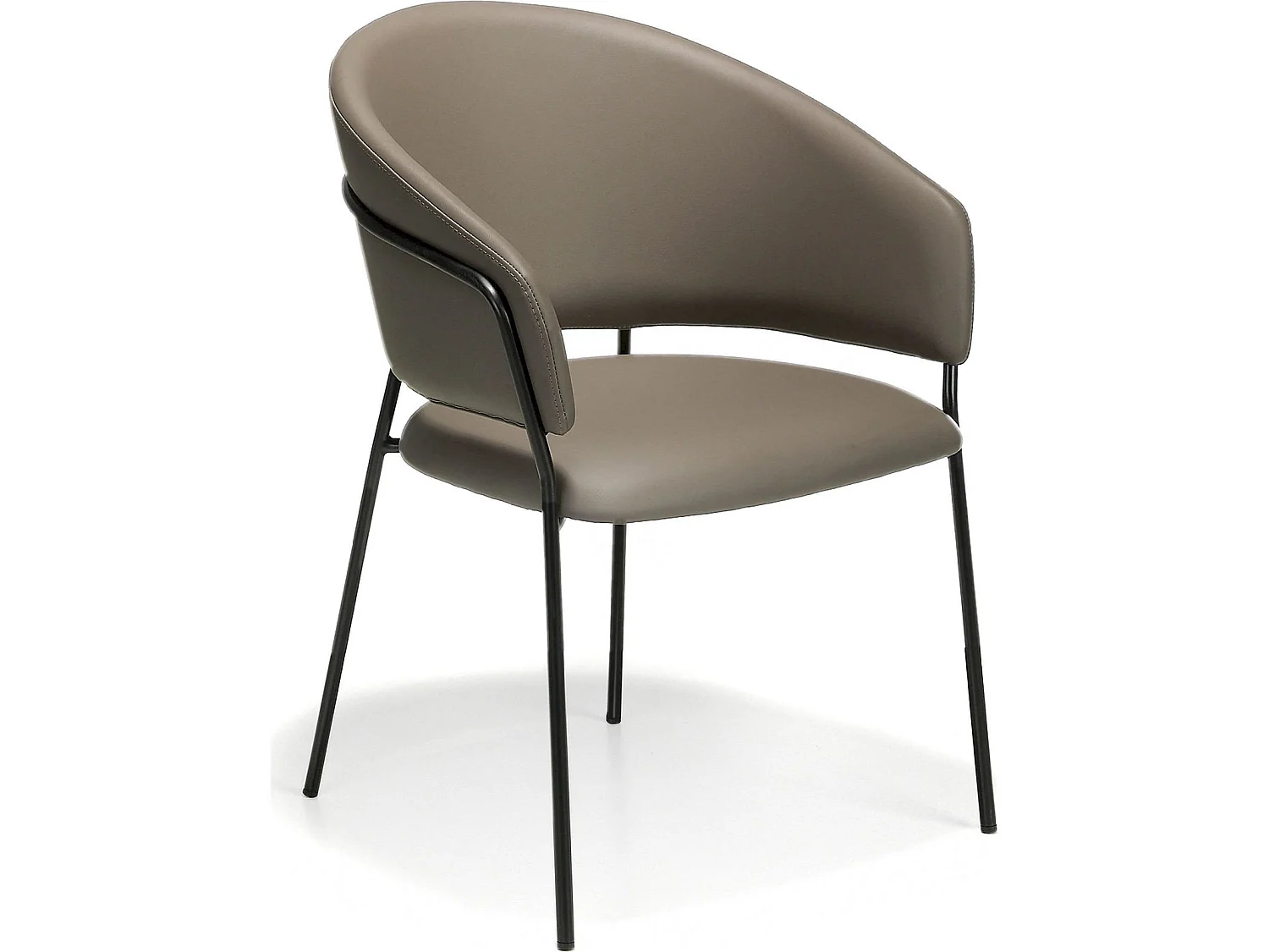 Chaise simili assise rembourrés pieds acier peint époxy