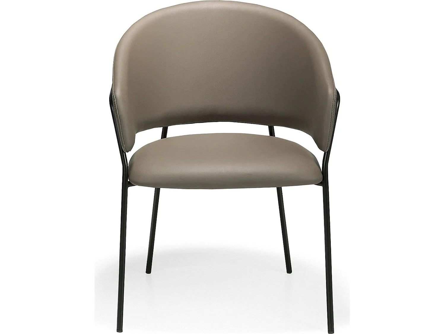 Chaise simili assise rembourrés pieds acier peint époxy