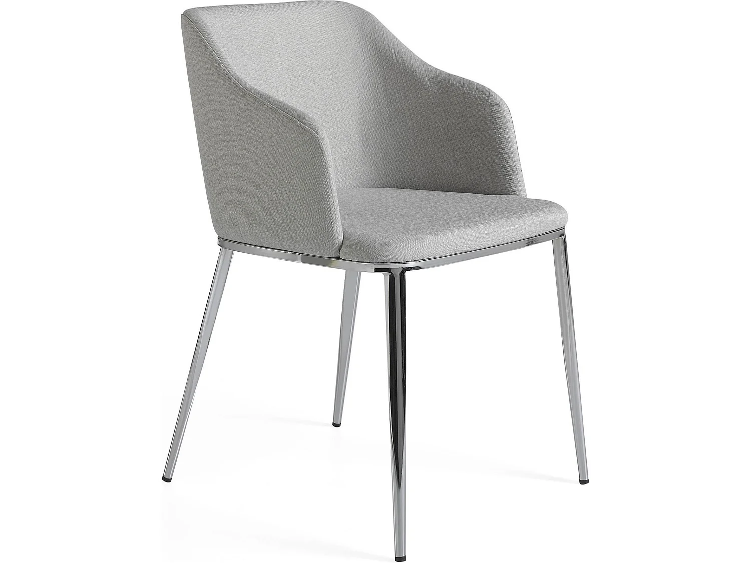 Chaise rembourrée structure acier inoxydable peint