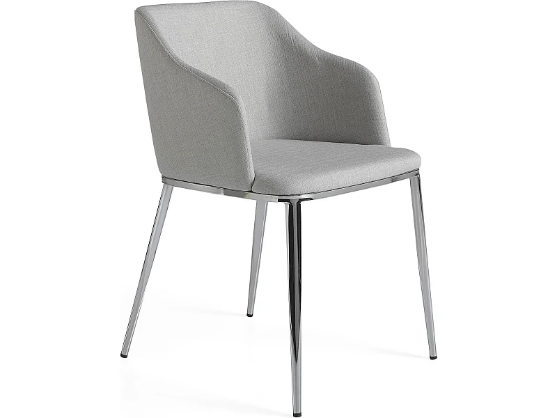 Chaise rembourrée structure acier inoxydable peint