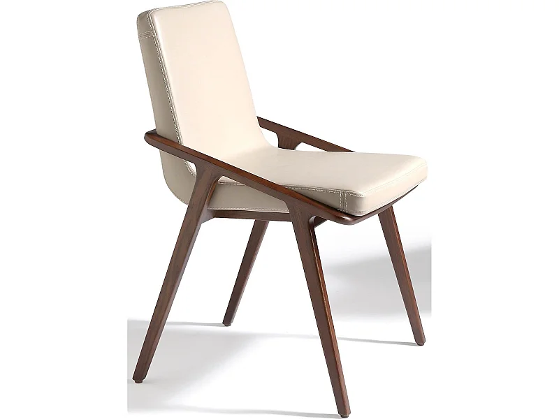 Chaise en noyer avec assise rembourrée