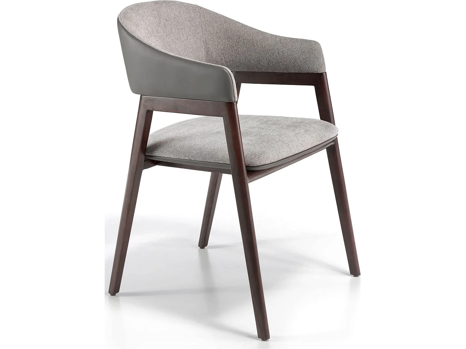 Chaise rembourrée tissu pieds bois massif