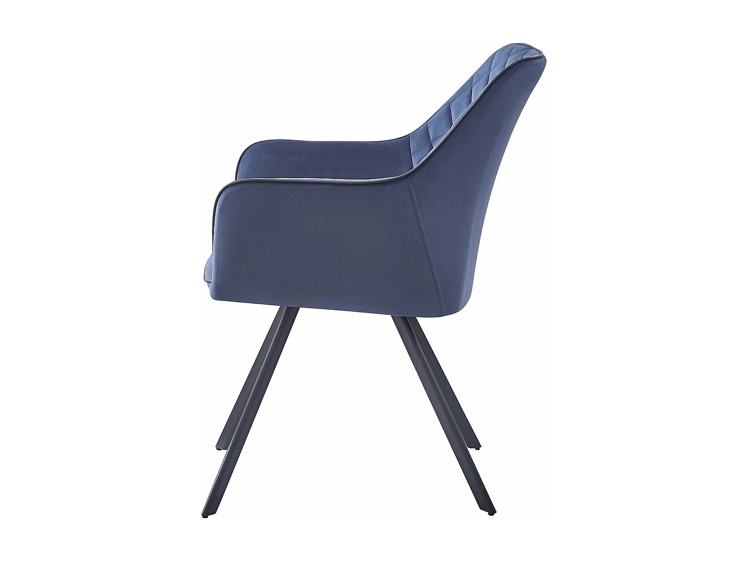 Chaise en Velours Ambre 125 Moderne et Résistante - Bleu Foncé