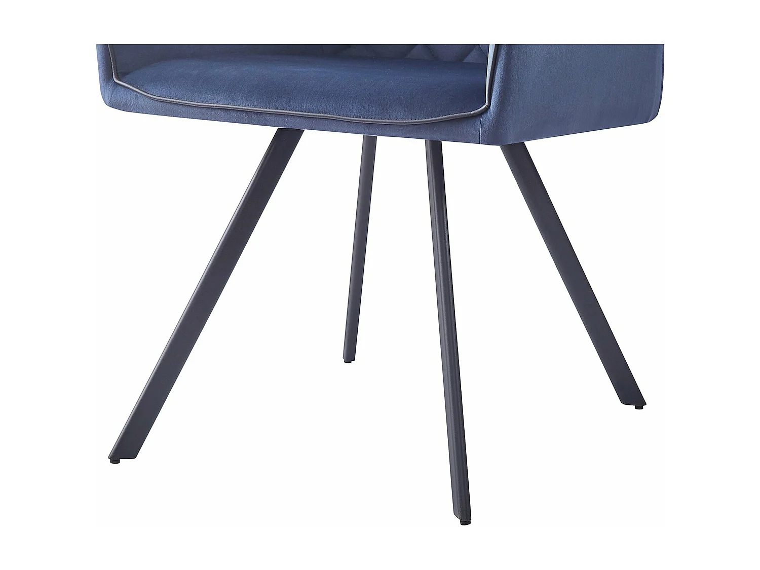 Chaise en Velours Ambre 125 Moderne et Résistante - Bleu Foncé