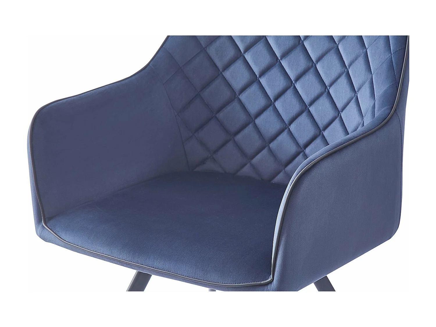 Chaise en Velours Ambre 125 Moderne et Résistante - Bleu Foncé