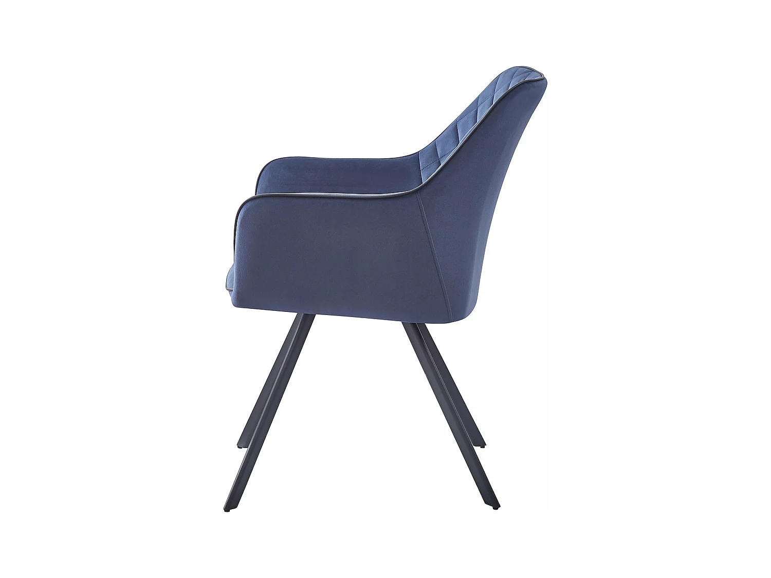 Chaise en Velours Ambre 125 Moderne et Résistante - Bleu Foncé