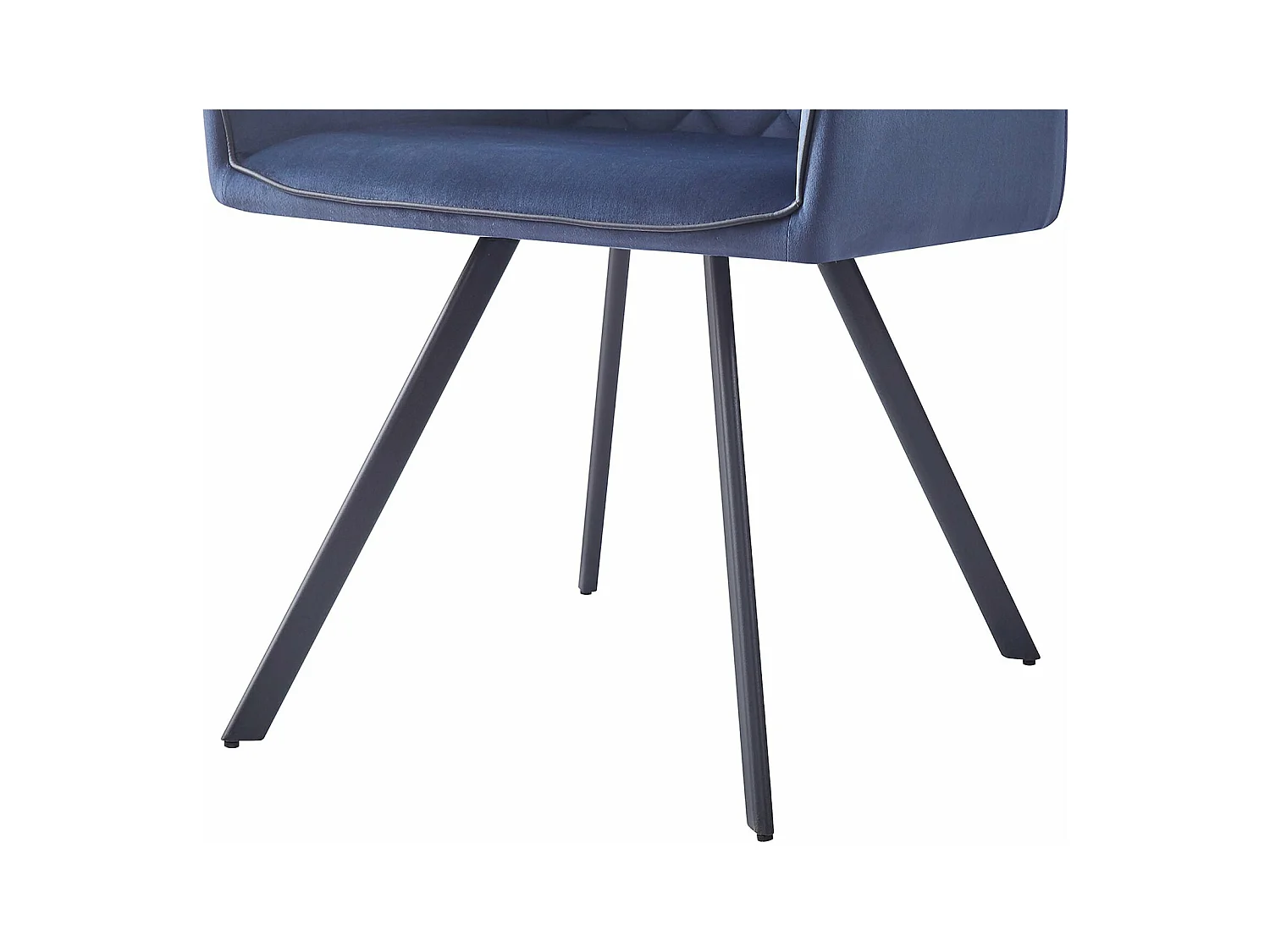 Chaise en Velours Ambre 125 Moderne et Résistante - Bleu Foncé