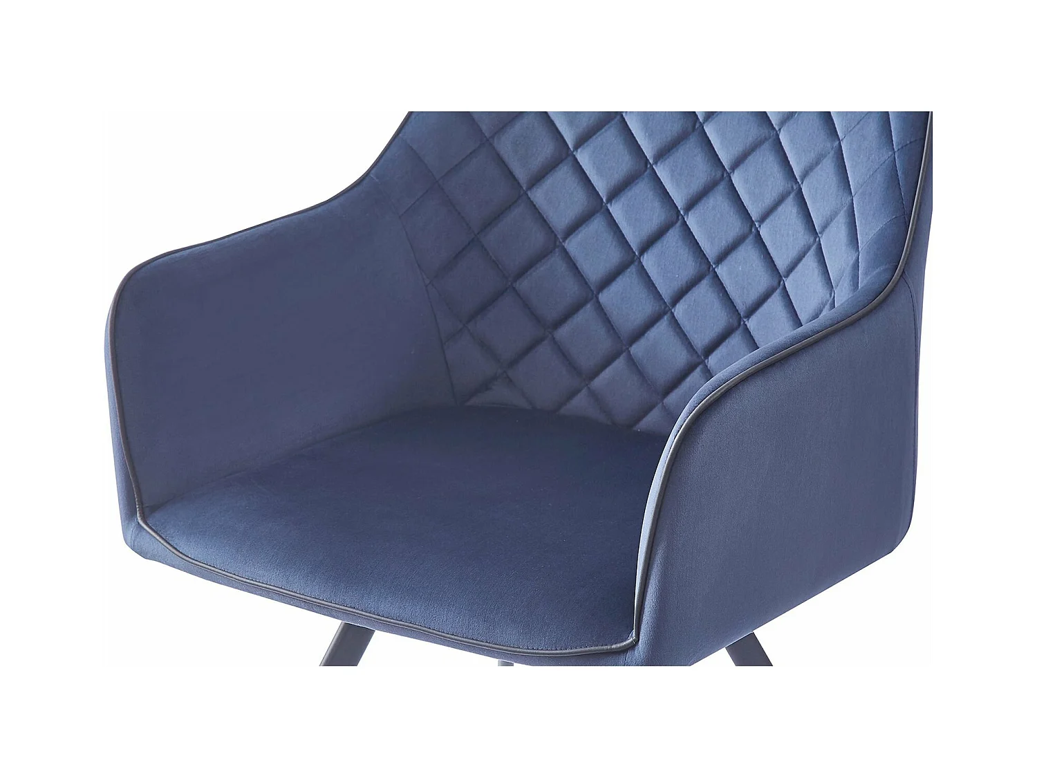 Chaise en Velours Ambre 125 Moderne et Résistante - Bleu Foncé