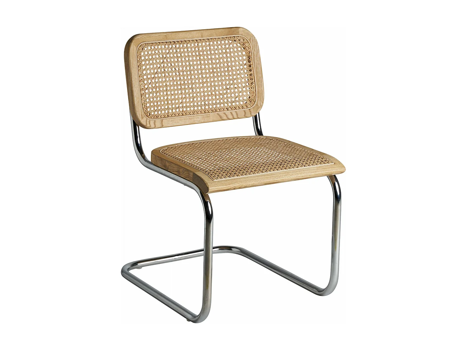 Chaise Design en Tissage Naturel sur Structure Métallisée