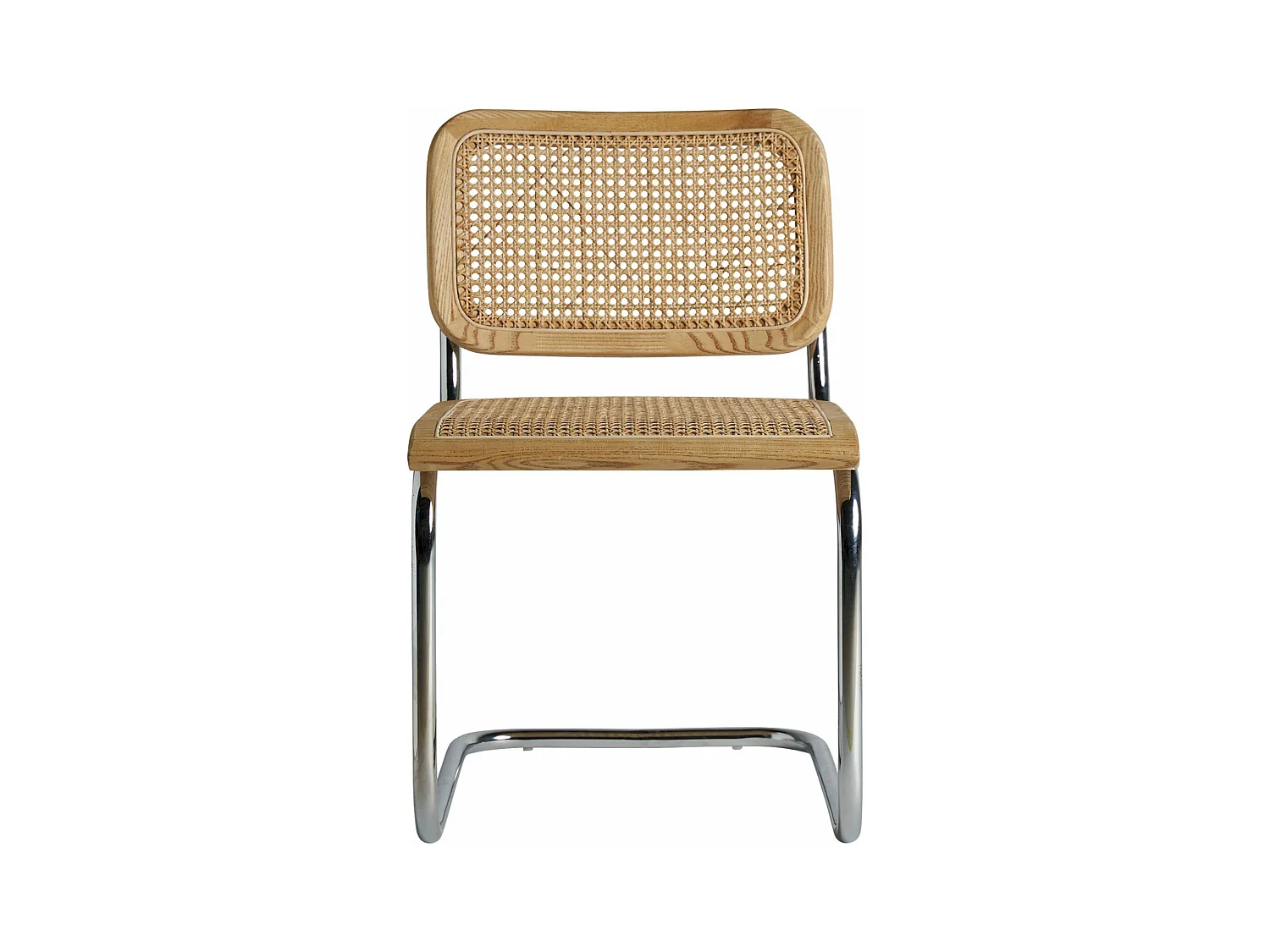 Chaise Design en Tissage Naturel sur Structure Métallisée