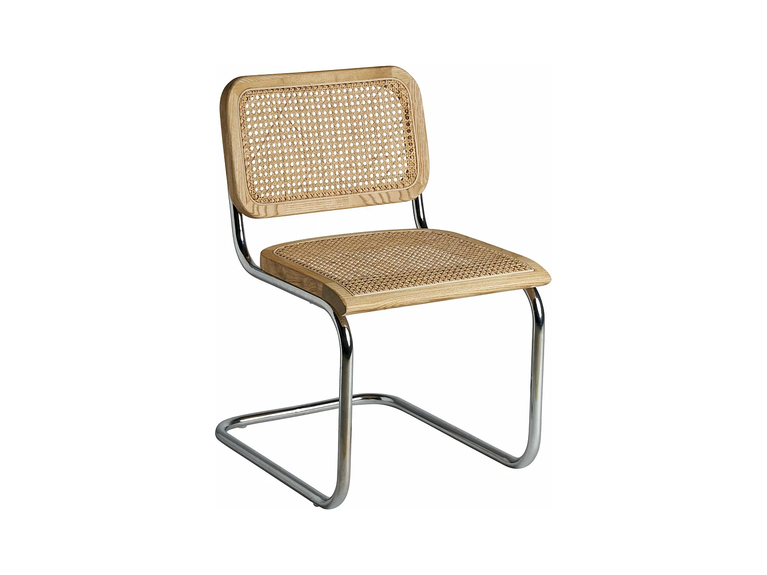Chaise Design en Tissage Naturel sur Structure Métallisée