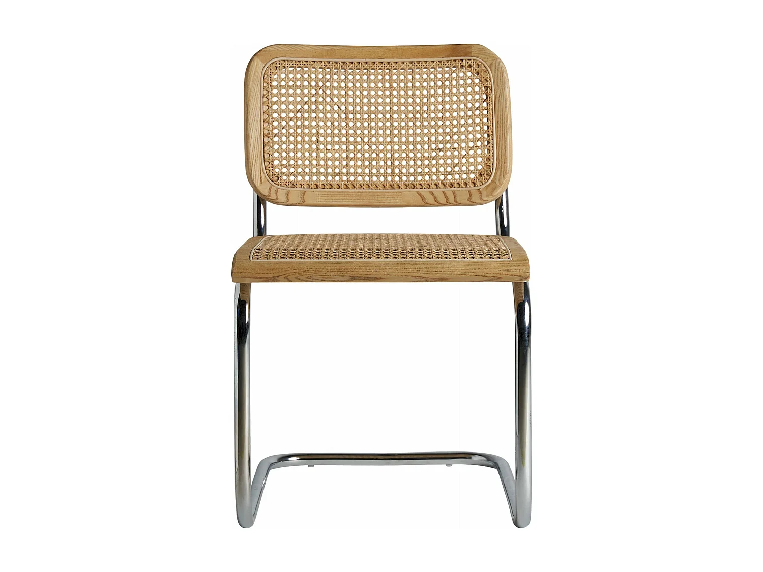 Chaise Design en Tissage Naturel sur Structure Métallisée