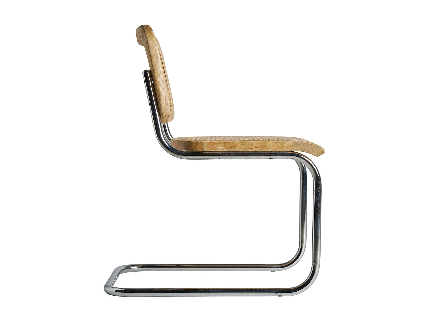 Chaise Design en Tissage Naturel sur Structure Métallisée