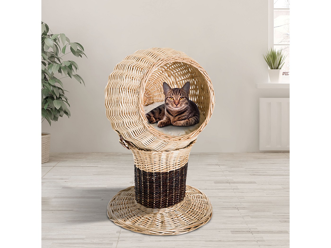 PawHut Panier chat lit chat cosy grand confort 44L x 44l x 67H cm