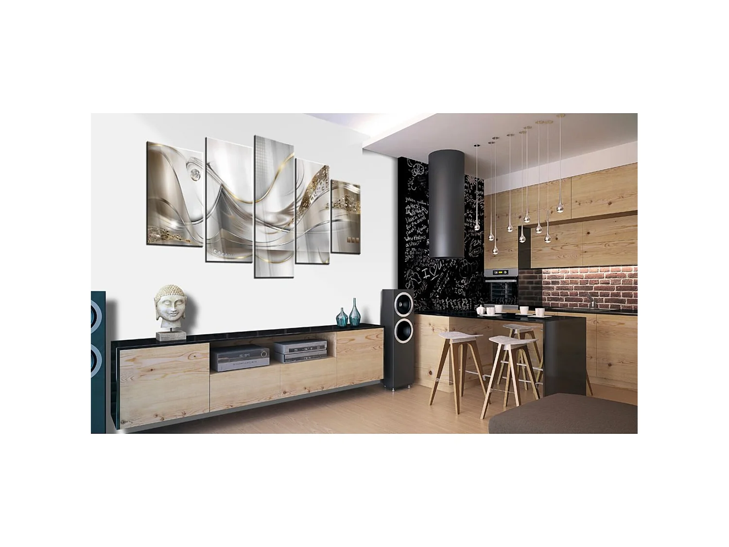 Tableau sur verre vol d'or - 200 x 100 cm