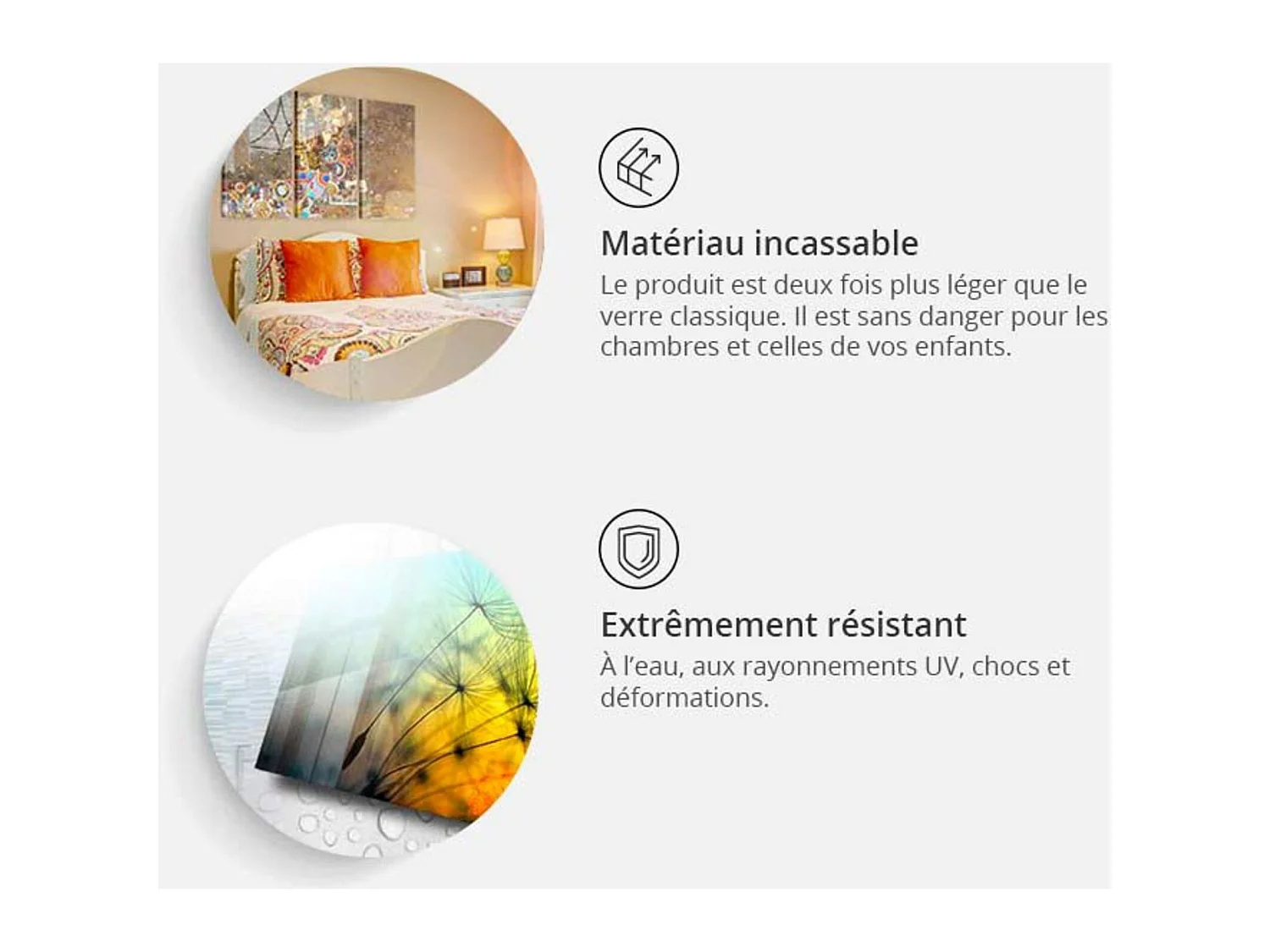 Tableau sur verre vol d'or - 200 x 100 cm