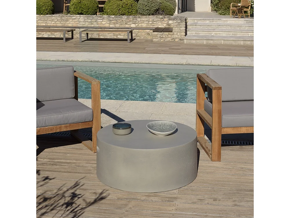 HECTOR - Table basse ronde 79x79cm béton gris