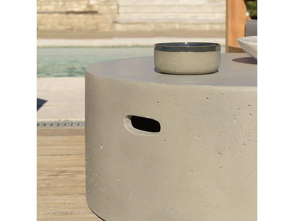 HECTOR - Table basse ronde 79x79cm béton gris