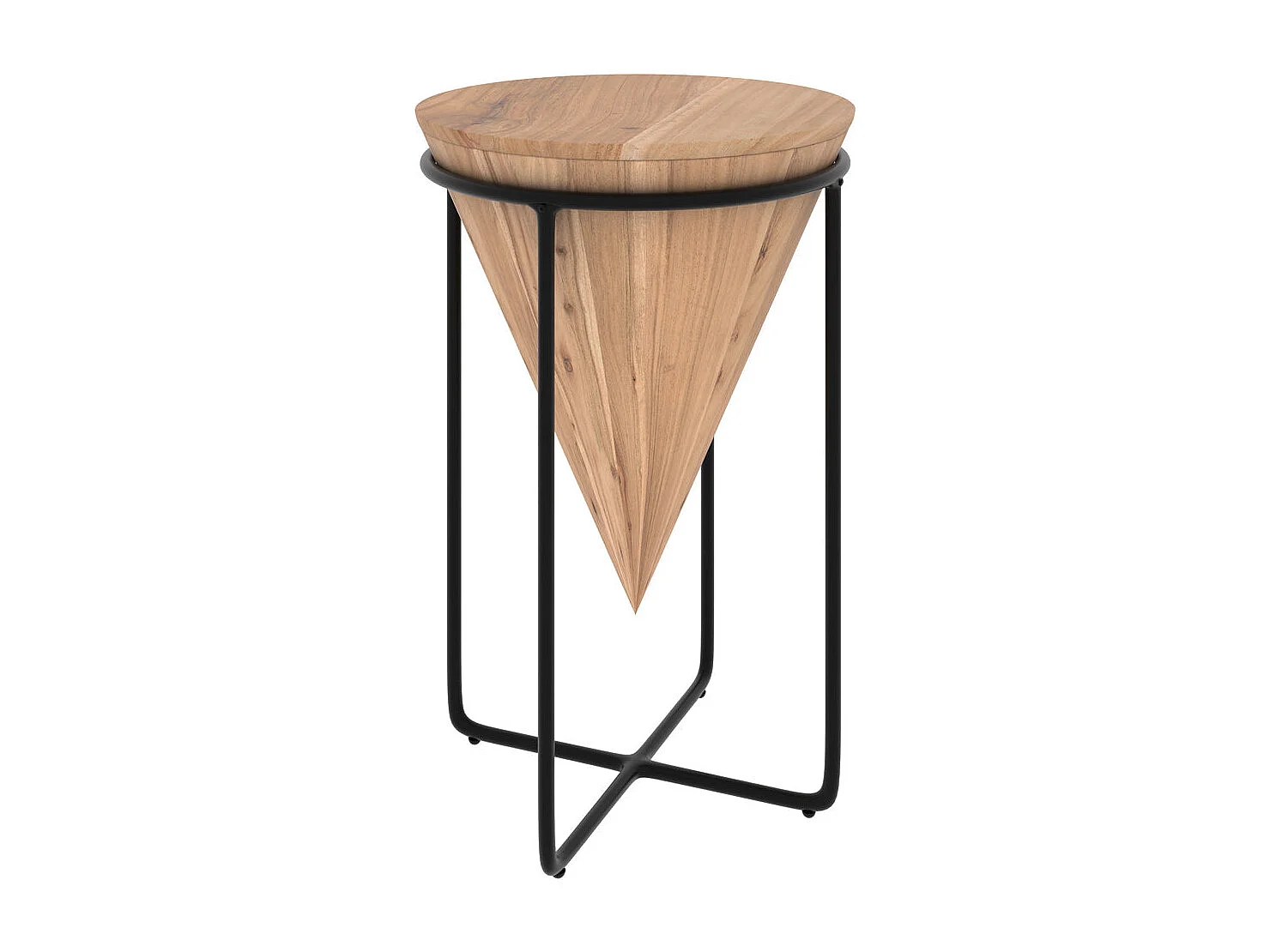 Mesita de madera de acacia y metal D41 cm - Mafana