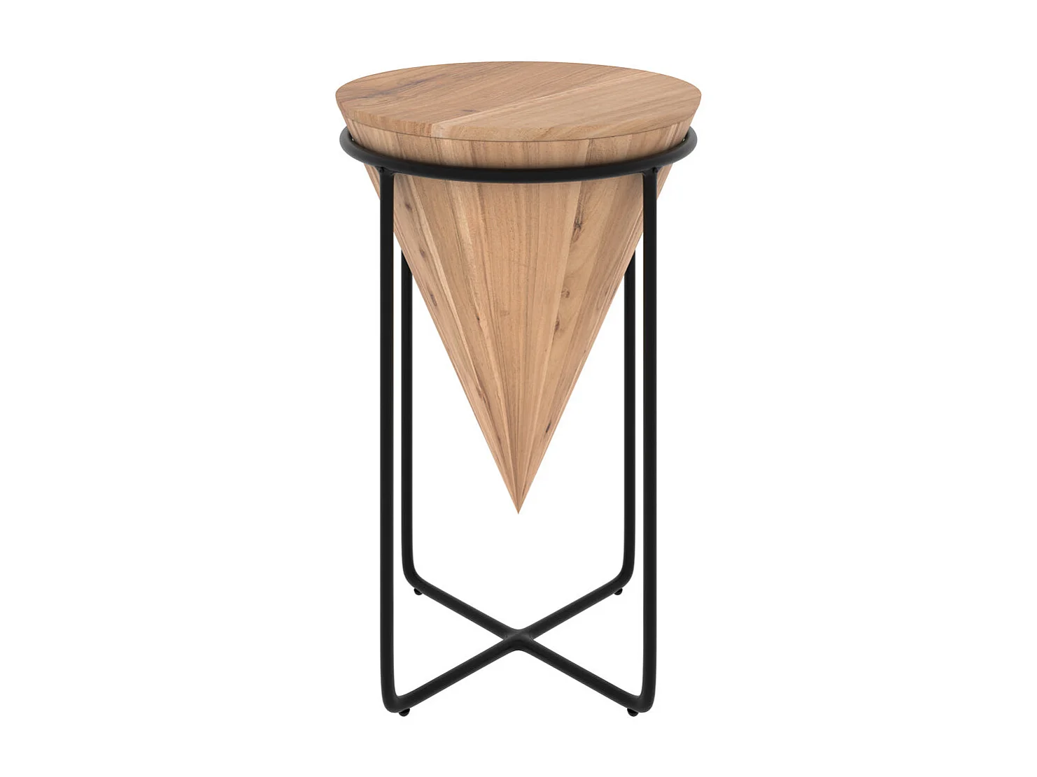 Mesita de madera de acacia y metal D41 cm - Mafana