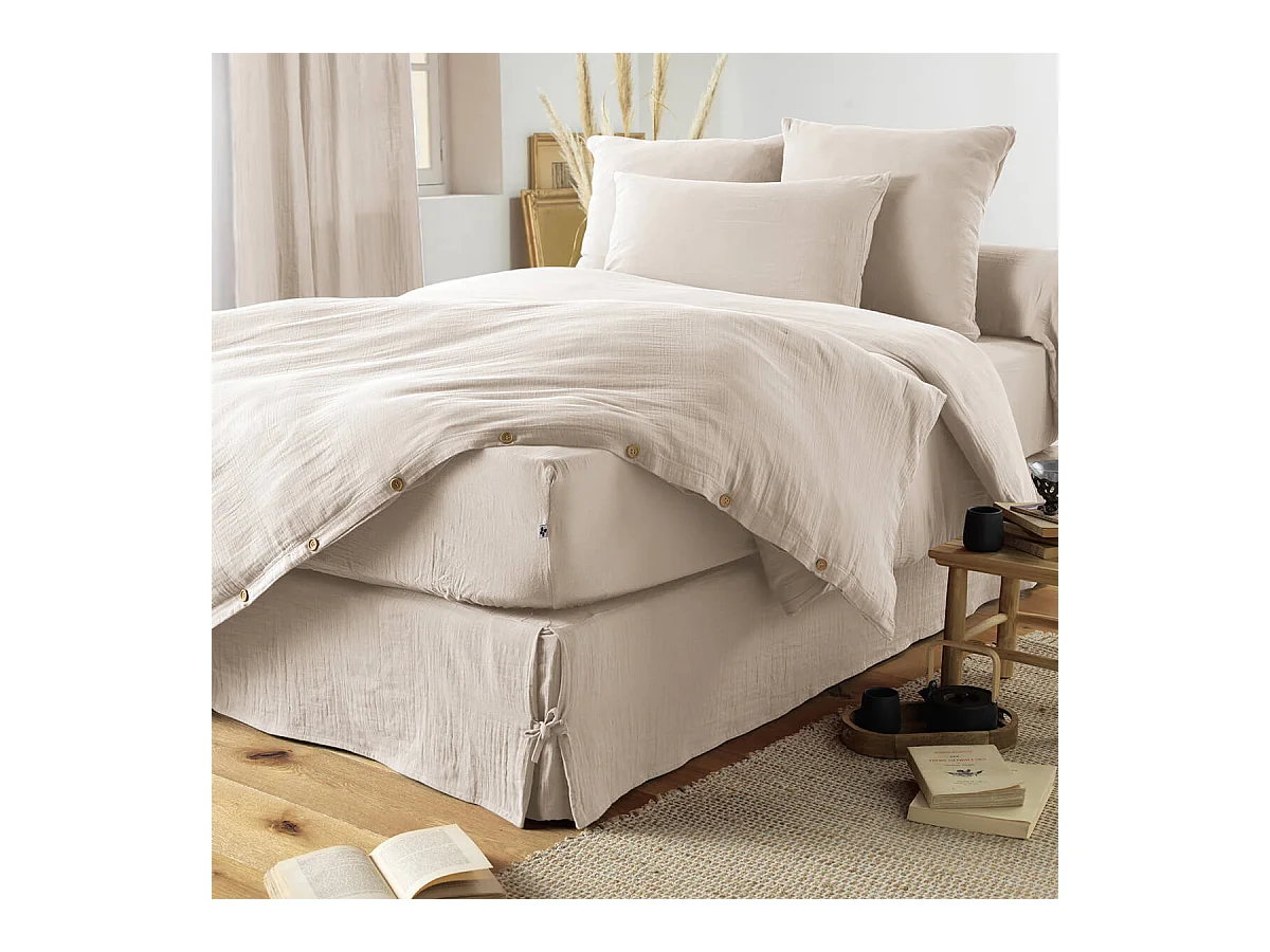 OUREA - Taie d'Oreiller 50x70cm Gaze de Coton Pampa