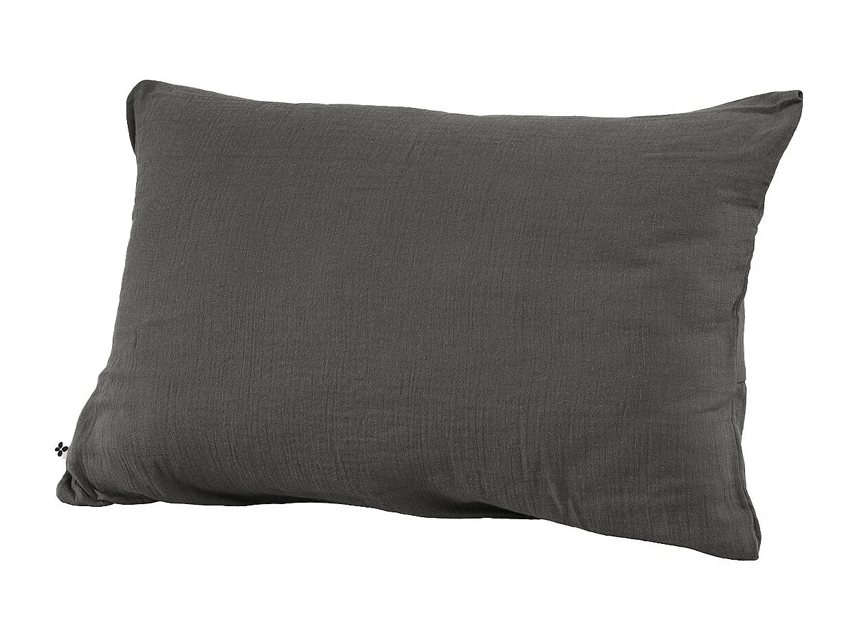 OUREA - Taie d'Oreiller 50x70cm Gaze de Coton Granit