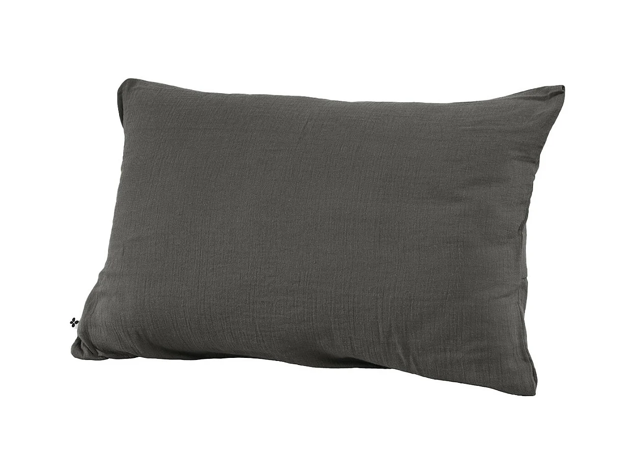OUREA - Taie d'Oreiller 50x70cm Gaze de Coton Granit