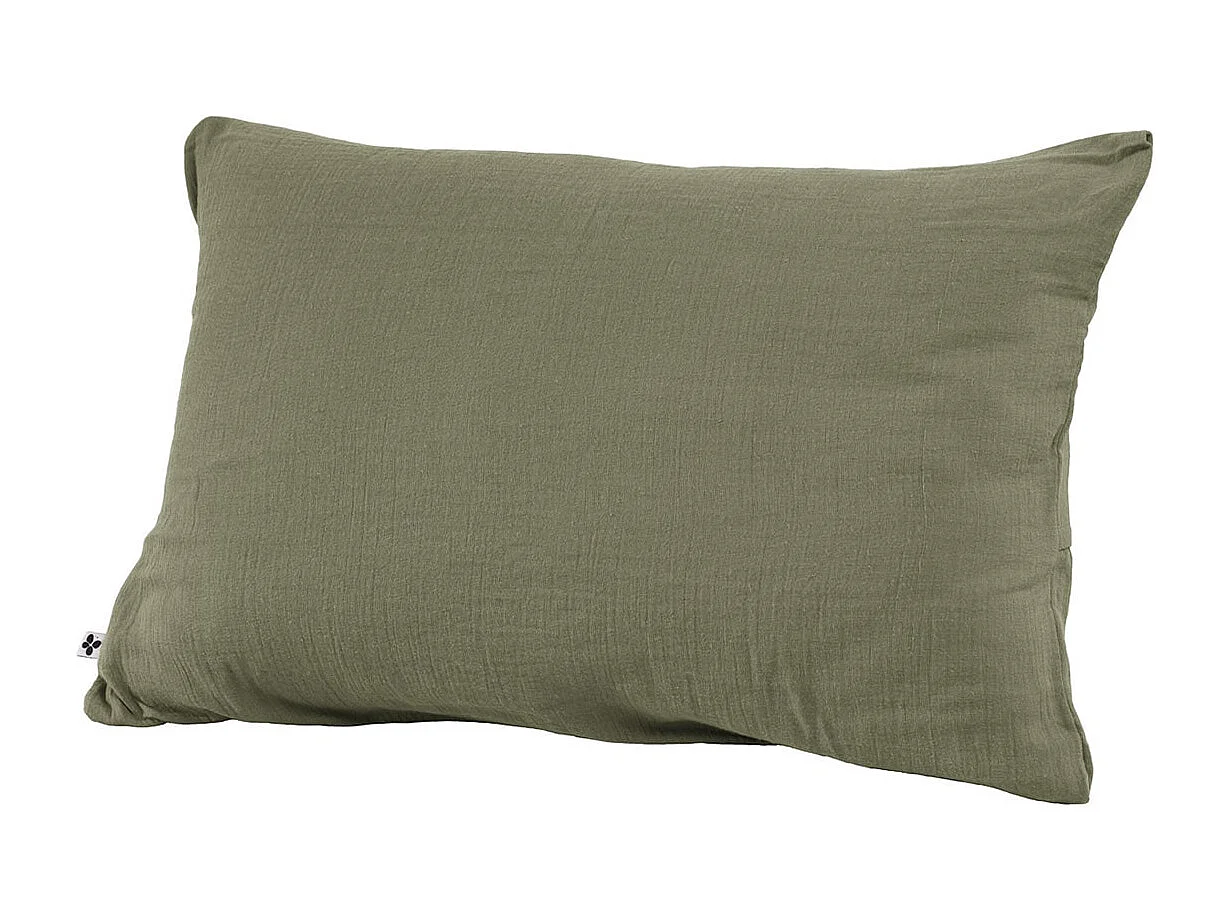 OUREA - Taie d'Oreiller 50x70cm Gaze de Coton Romarin