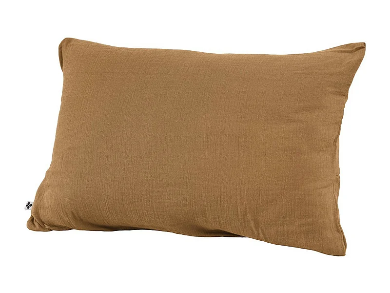 OUREA - Taie d'Oreiller 50x70cm Gaze de Coton Camel