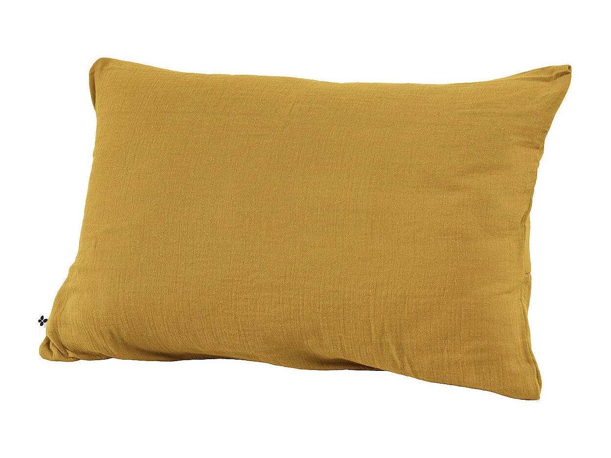 OUREA - Taie d'Oreiller 50x70cm Gaze de Coton Safran
