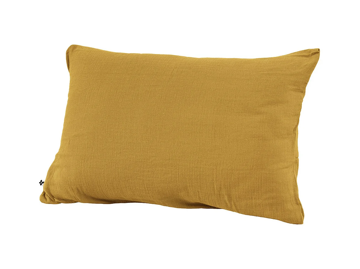 OUREA - Taie d'Oreiller 50x70cm Gaze de Coton Safran
