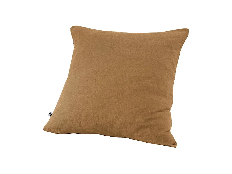 OUREA - Taie d'Oreiller 60x60cm Gaze de Coton Camel