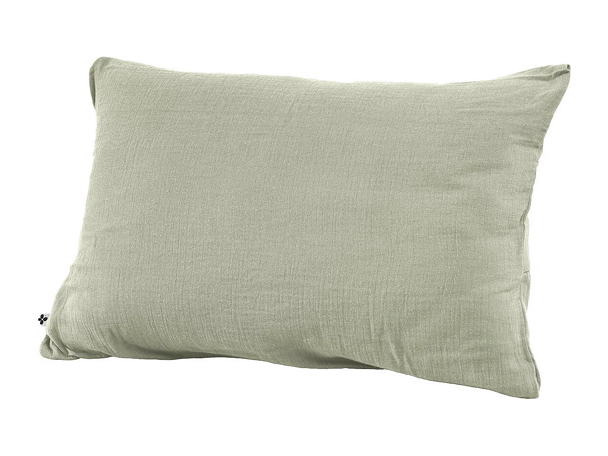 OUREA - Taie d'Oreiller 50x70cm Gaze de Coton Vert d'Eau